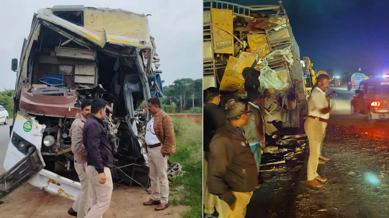 ನೆಲಮಂಗಲದಲ್ಲಿ ಭೀಕರ ರಸ್ತೆ ಅಪಘಾತ: ಲಾರಿ–ಕೆಎಸ್ಆರ್ಟಿಸಿ ಬಸ್ ಡಿಕ್ಕಿ: ಮೂವರು ಸ್ಥಳದಲ್ಲೇ ಬಲಿ
